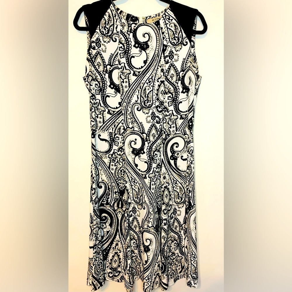 Etro Milano Paisley Black and White Sleeveless Jersey Midi Dress SZ IT 4… - Picture 5 of 10